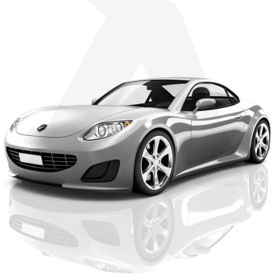 Foto de um carro esportivo prata